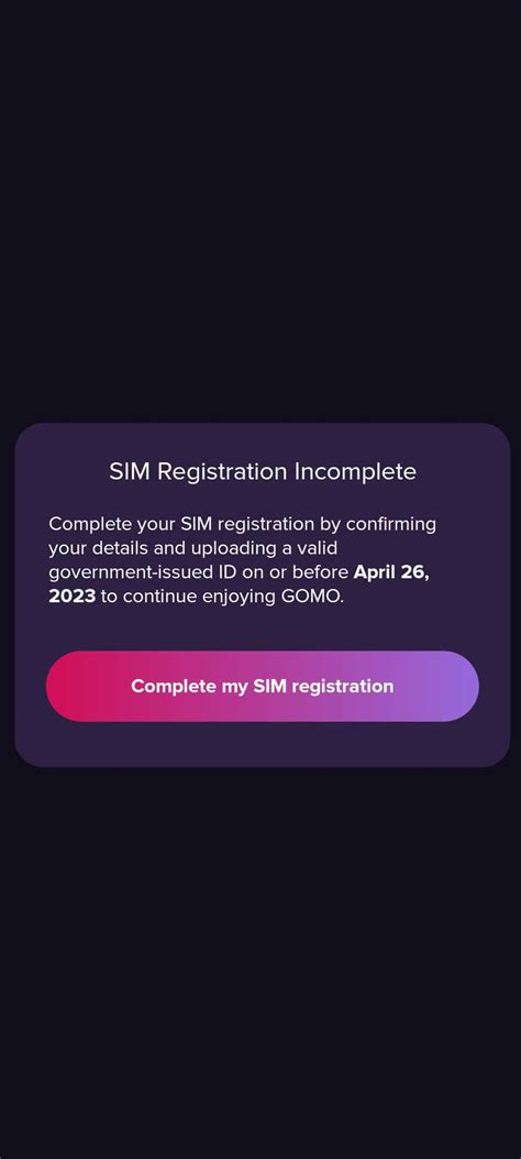How to Register your GOMO SIM through the new .